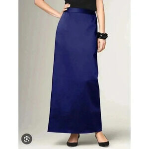 Talbots Formal Satin Purple Straight Long Maxi Skirt